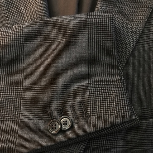 MASSIMO DUTTI HOUNDSTOOTH 100% WOOL SUIT SIZE 46/38 - Picture 3 of 16